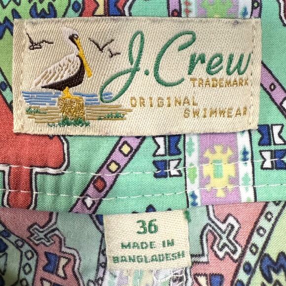 J. Crew‎ 36 Board Shorts Swim Trunks Geometric Diamond Colorful Vacation Beach - Picture 7 of 10